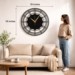 Modern Roman Metal Wall Clock – Matte Black & Gold Hands