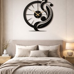 Metal wall clock for bedroom wall decor